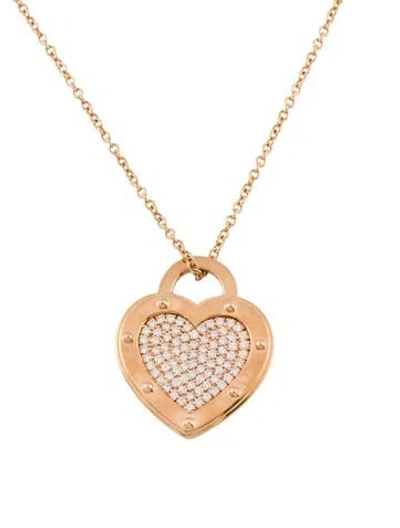Pre-owned Tiffany & Co 18k Diamond Heart Pendant Necklace, 20" In Multi