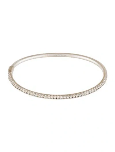 Pre-owned Tiffany & Co 18k Diamond Hinged Bangle Bracelet, 6.75" In Multi