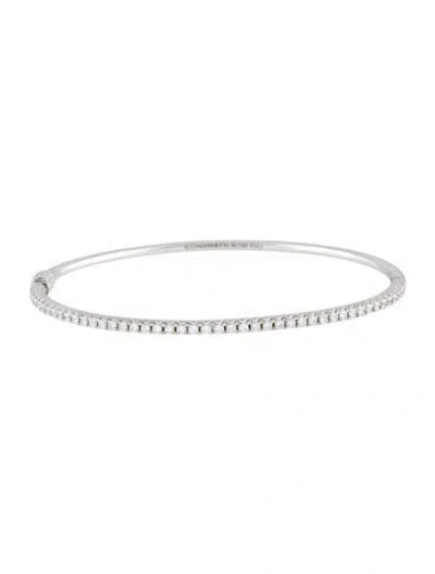 Pre-owned Tiffany & Co 18k Diamond Hinged Bracelet, 6.5" In Multi