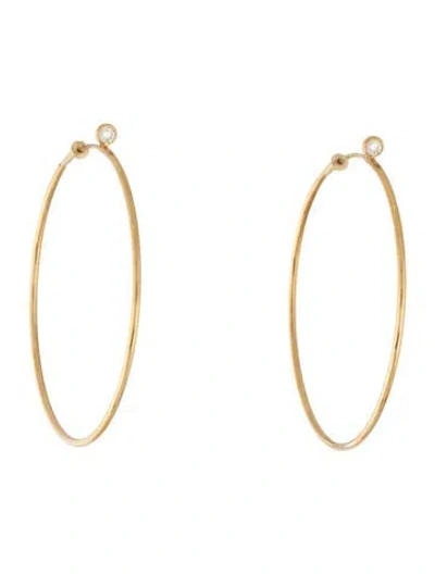 Pre-owned Tiffany & Co 18k Diamond Hoop Earrings In Multicolor