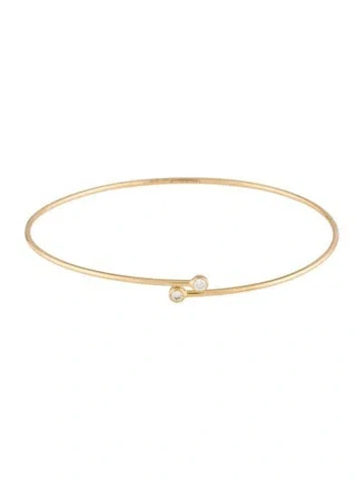 Pre-owned Tiffany & Co 18k Diamond Hoop Single-row Bangle, 7" In Multi