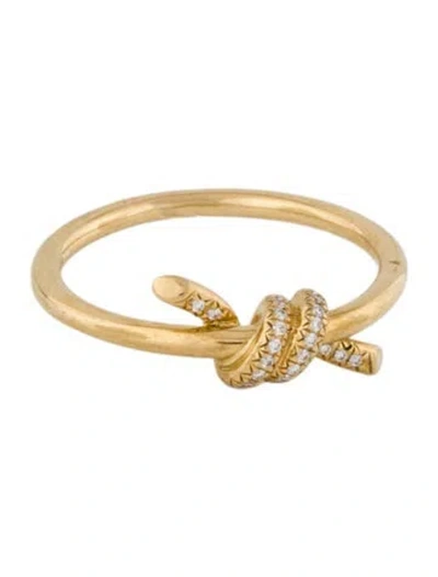 Pre-owned Tiffany & Co 18k Diamond Knot Ring In Multi