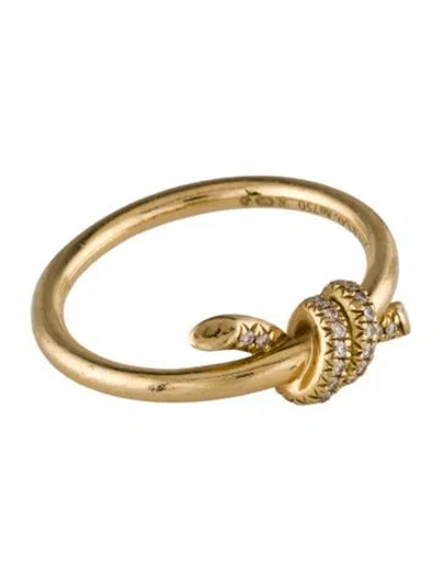 Pre-owned Tiffany & Co 18k Diamond Knot Ring In Multi