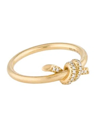 Pre-owned Tiffany & Co 18k Diamond Knot Ring In Multi