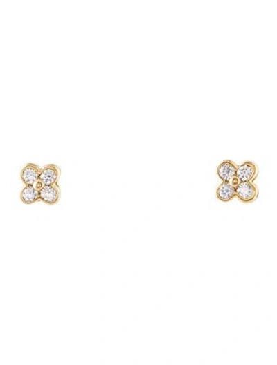Pre-owned Tiffany & Co 18k Diamond Lace Stud Earrings In Multi