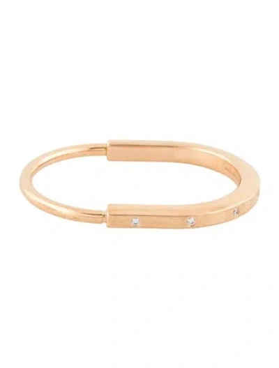 Pre-owned Tiffany & Co 18k Diamond Lock Bangle Bracelet, 6.5" In Multi