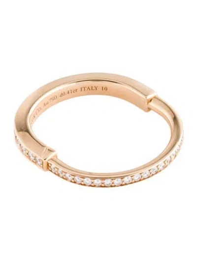 Pre-owned Tiffany & Co 18k Diamond Lock Ring In Multi