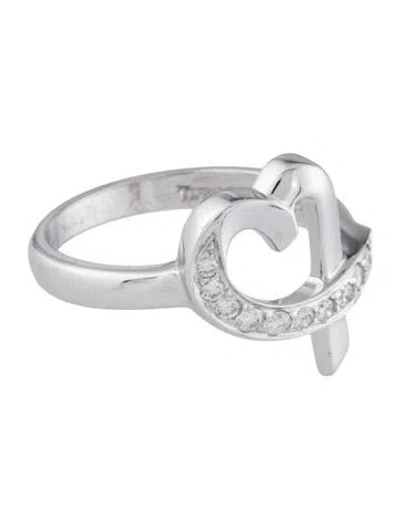 Pre-owned Tiffany & Co 18k Diamond Loving Heart Ring In Multi