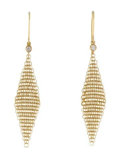 Pre-owned Tiffany & Co 18k Diamond Mesh Earrings In Multi