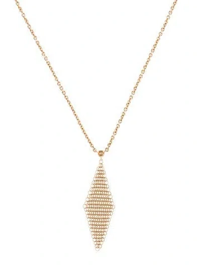 Pre-owned Tiffany & Co 18k Diamond Mesh Pendant Necklace, 16" In Multi