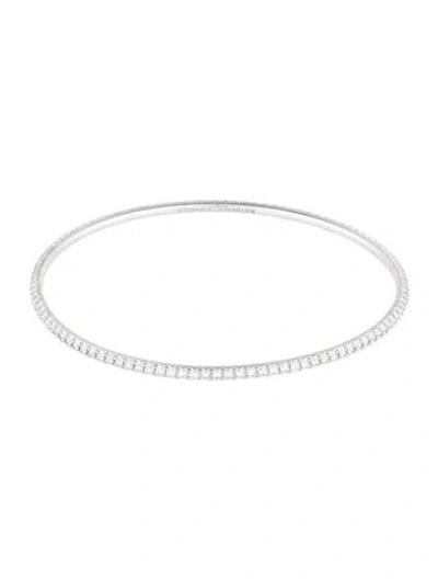 Pre-owned Tiffany & Co 18k Diamond Metro Bangle Bracelet, 8" In Multi