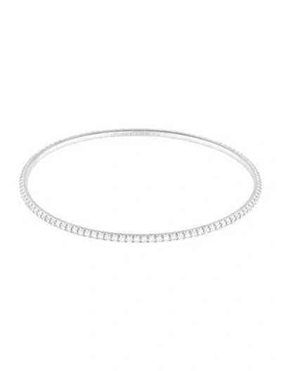 Pre-owned Tiffany & Co 18k Diamond Metro Bangle Bracelet, 8" In Multi