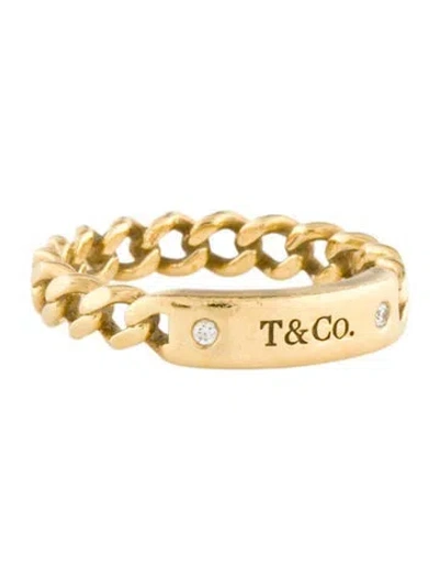 Pre-owned Tiffany & Co 18k Diamond Micro Link Band In Multi