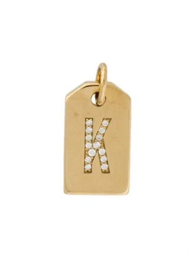 Pre-owned Tiffany & Co 18k Diamond Mini Alphabet 'k' Tag Charm In Multi