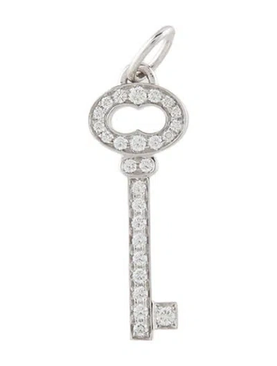 Pre-owned Tiffany & Co 18k Diamond Mini Oval Key Pendant In Multi