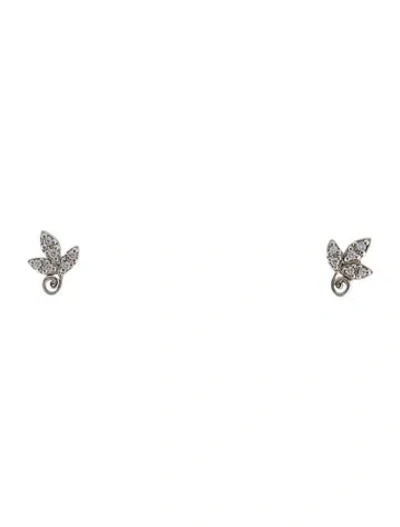 Pre-owned Tiffany & Co 18k Diamond Olive Leaf Earrings In Multi