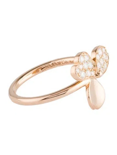 Pre-owned Tiffany & Co 18k Diamond Paper Flowers Cocktail Ring In Multi