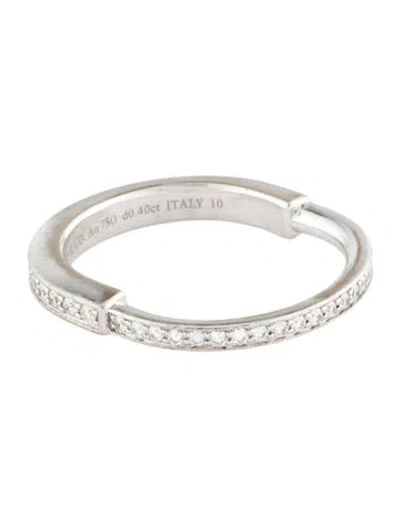 Pre-owned Tiffany & Co 18k Diamond Pave Lock Ring In Multi