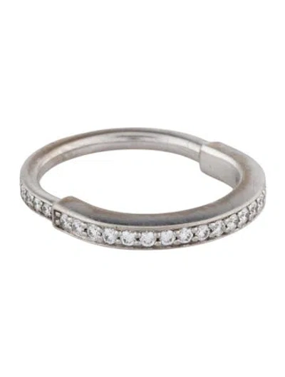 Pre-owned Tiffany & Co 18k Diamond Pave Lock Ring In Multi