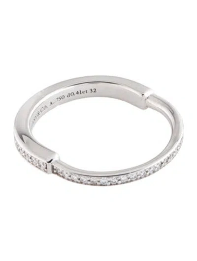 Pre-owned Tiffany & Co 18k Diamond Pave Lock Ring In Multi