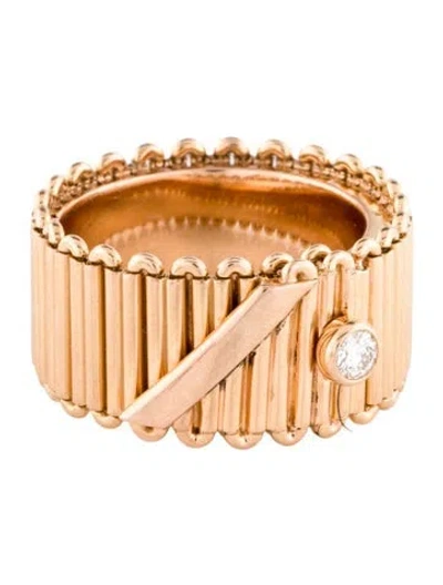Pre-owned Tiffany & Co 18k Diamond Ribbon Band In Multi