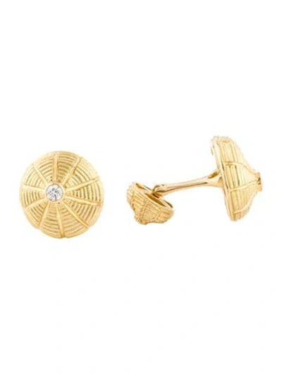 Pre-owned Tiffany & Co 18k Diamond Schlumberger Taj Mahal Cufflinks In Multi