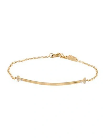 Pre-owned Tiffany & Co 18k Diamond Smile Small Bracelet, 6.75" In Multi