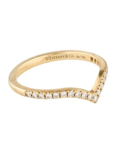 Pre-owned Tiffany & Co 18k Diamond Soleste V Band In Multi