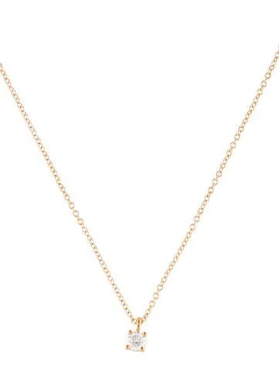 Pre-owned Tiffany & Co 18k Diamond Solitaire Pendant Necklace, 16" In Multi