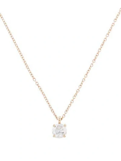 Pre-owned Tiffany & Co 18k Diamond Solitaire Pendant Necklace, 16" In Multi
