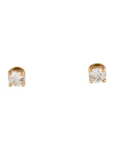 Pre-owned Tiffany & Co 18k Diamond Solitaire Stud Earrings In Multi