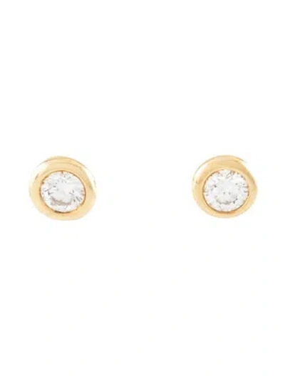 Pre-owned Tiffany & Co 18k Diamond Stud Earrings In Multicolor