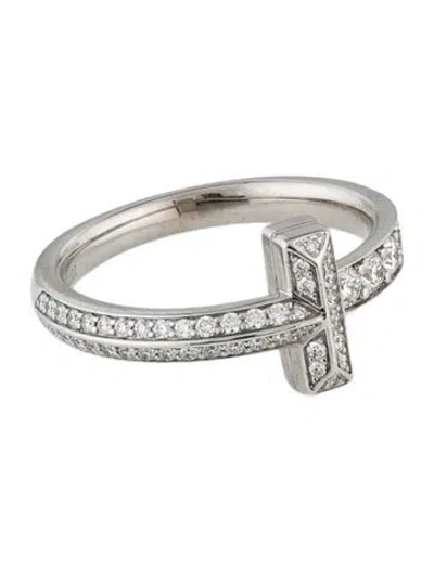 Pre-owned Tiffany & Co 18k Diamond T1 Narrow Ring In Multi