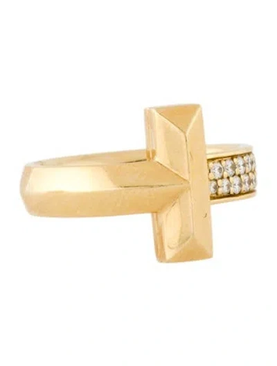Pre-owned Tiffany & Co 18k Diamond T1 Ring In Multi