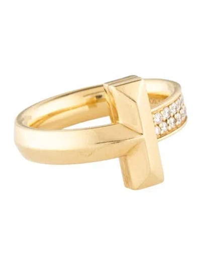 Pre-owned Tiffany & Co 18k Diamond T1 Ring In Multi