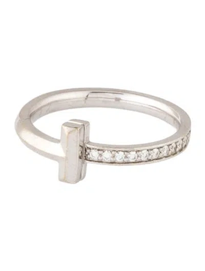 Pre-owned Tiffany & Co 18k Diamond T1 Ring In Multicolor