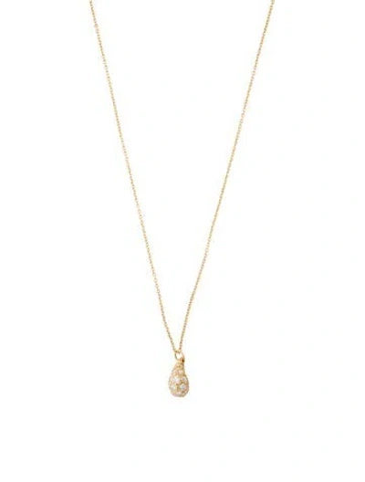Pre-owned Tiffany & Co 18k Diamond Teardrop Pendant Necklace, 16" In Multi