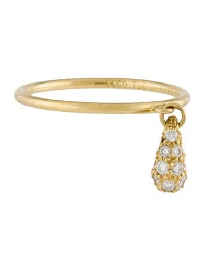 Pre-owned Tiffany & Co 18k Diamond Teardrop Ring In Multi