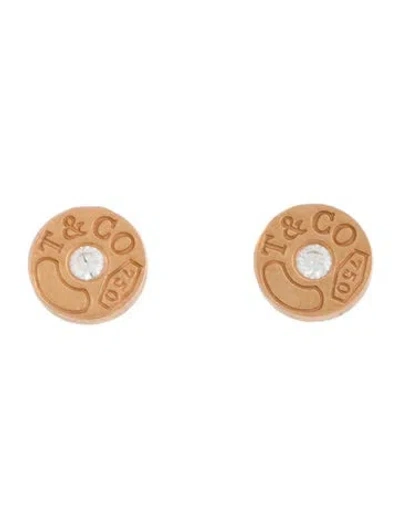 Pre-owned Tiffany & Co 18k Diamond Tiffany 1837® Stud Earrings In Multi