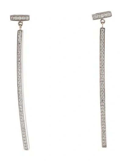 Pre-owned Tiffany & Co 18k Diamond Tiffany T Bar Drop Earrings In Multi