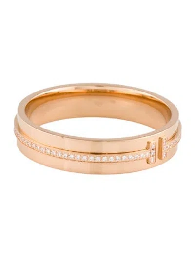Pre-owned Tiffany & Co 18k Diamond Tiffany T Wide Band In Multi