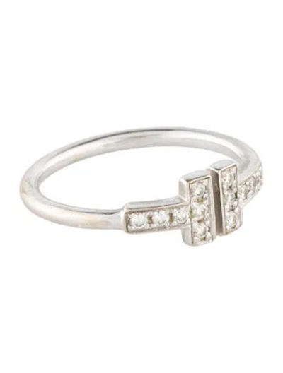 Pre-owned Tiffany & Co 18k Diamond Tiffany T Wire Ring In Multi