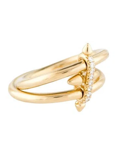 Pre-owned Tiffany & Co 18k Diamond Titan By Pharrell Williams Two-row Ring In Multi