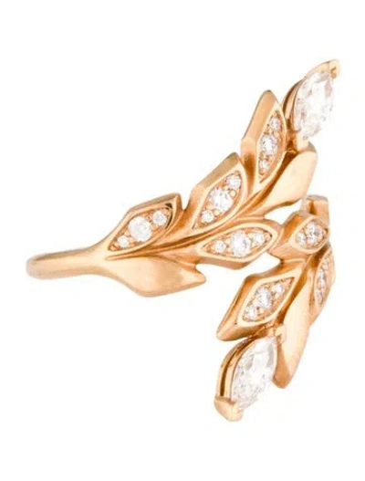 Pre-owned Tiffany & Co 18k Diamond Victoria Vine Bypass Ring In Multi