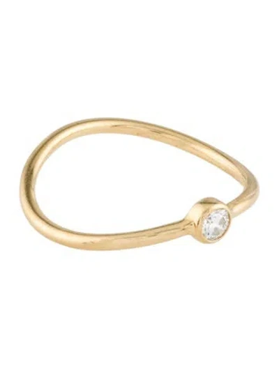 Pre-owned Tiffany & Co 18k Diamond Wave Single-row Ring In Multi