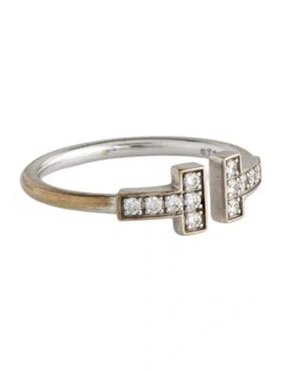 Pre-owned Tiffany & Co 18k Diamond Wire Ring In Multi