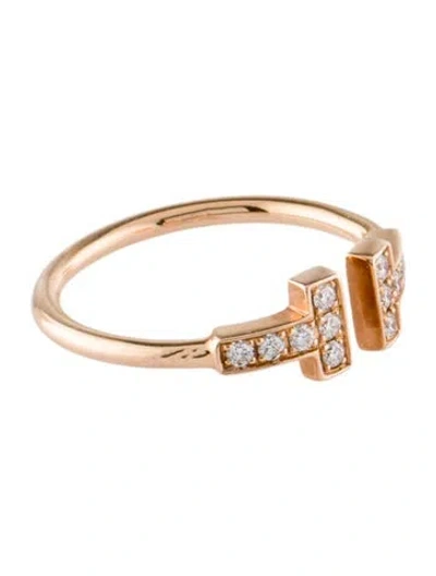 Pre-owned Tiffany & Co 18k Diamond Wire Ring In Multi