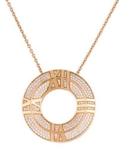 Pre-owned Tiffany & Co 18k Diamond X Closed Circle Pendant, 20" In Multi
