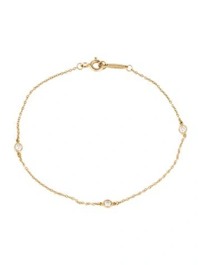 Pre-owned Tiffany & Co 18k Diamonds By The Yard Bracelet, 6.75" In Multi