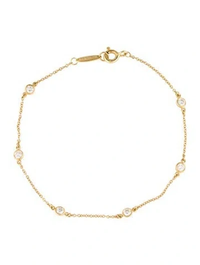 Pre-owned Tiffany & Co 18k Diamonds By The Yard Bracelet, 6.75" In Multi